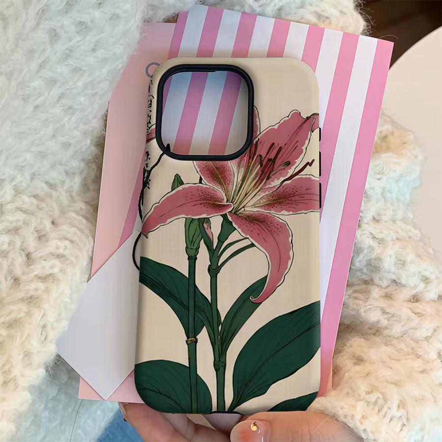 Oriental Lily Art Handyhülle für iPhone 11 bis iPhone 17 Pro Max Plus mit doppelschichtiger Rückseite in Multicolour - Bild 4