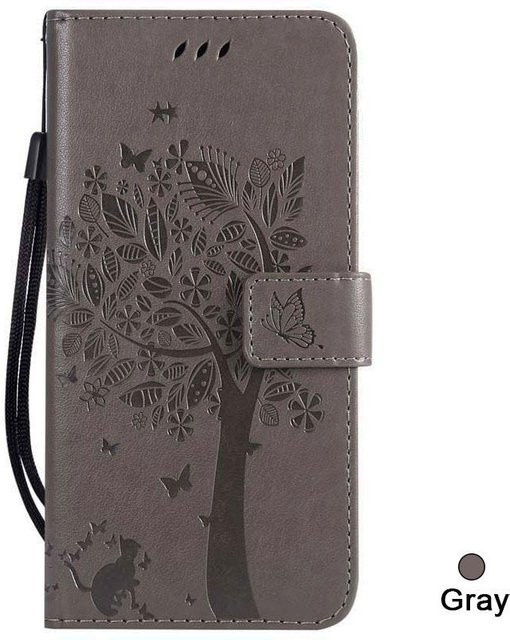 Brieftaschenhülle aus PU Leder für Samsung Galaxy A51 A71 A515F in Grau - Bild 1