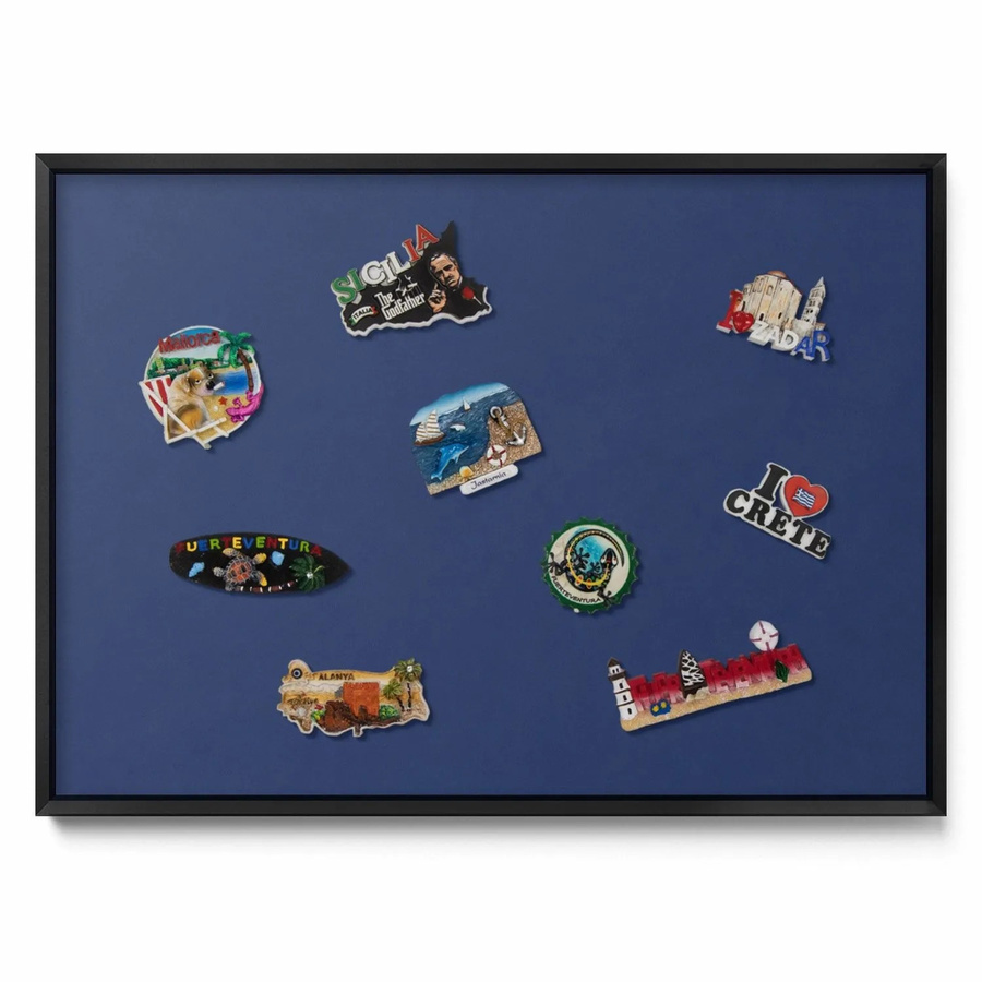 Tulup Magnettafel aus Metall mit Rahmen in Marineblau und Schwarz, Breite: 70 cm, Höhe: 50 cm - Bild 2