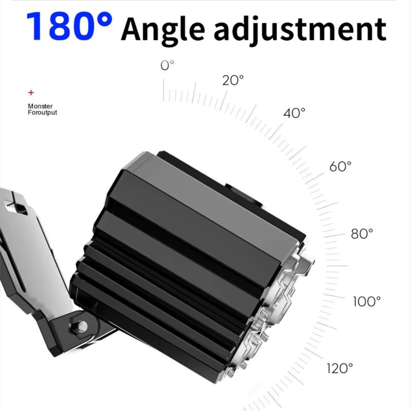 Wiederaufladbarer 5 LED Scheinwerfer in Schwarz für Camping, Angeln und Abenteuer - Bild 5
