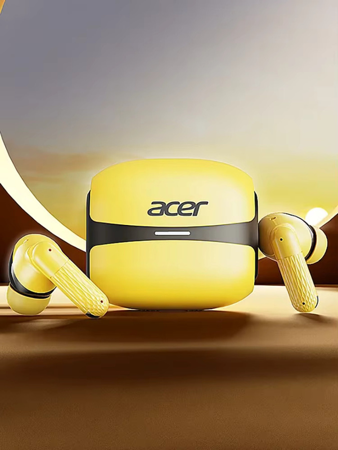 Acer Ohr548 Kabellose Bluetooth In-Ear Kopfhörer mit ANC-Geräuschunterdrückung und Ladecase in Weiß und Gelb - Bild 5