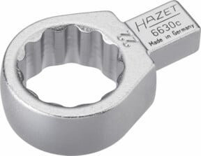 Hazet Einsteck-Ringschlüssel 6630C-22 mit 22 mm Vierkant 9 x 12 mm und Außen-Doppel-Sechskant-Tractionsprofil in Silber - Bild 1