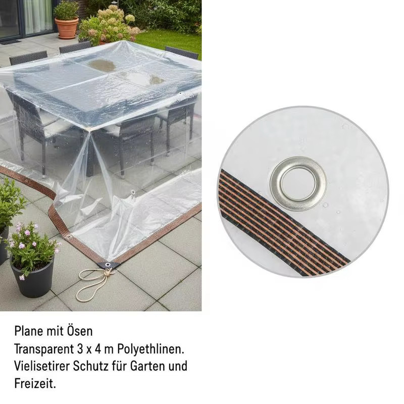 Transparente Pflanzenabdeckung aus Kunststoff als Gewächshaus und Kältebox für deinen Garten, B/B: 400 x 300 cm - Bild 1