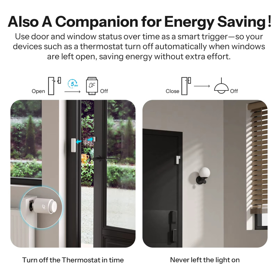 SONOFF SenseGuard DW Gen2 Zigbee Tür- und Fenstersensor mit Manipulationsalarm in Weiß, kompatibel mit Matter Bridge und Apple Home - Bild 4