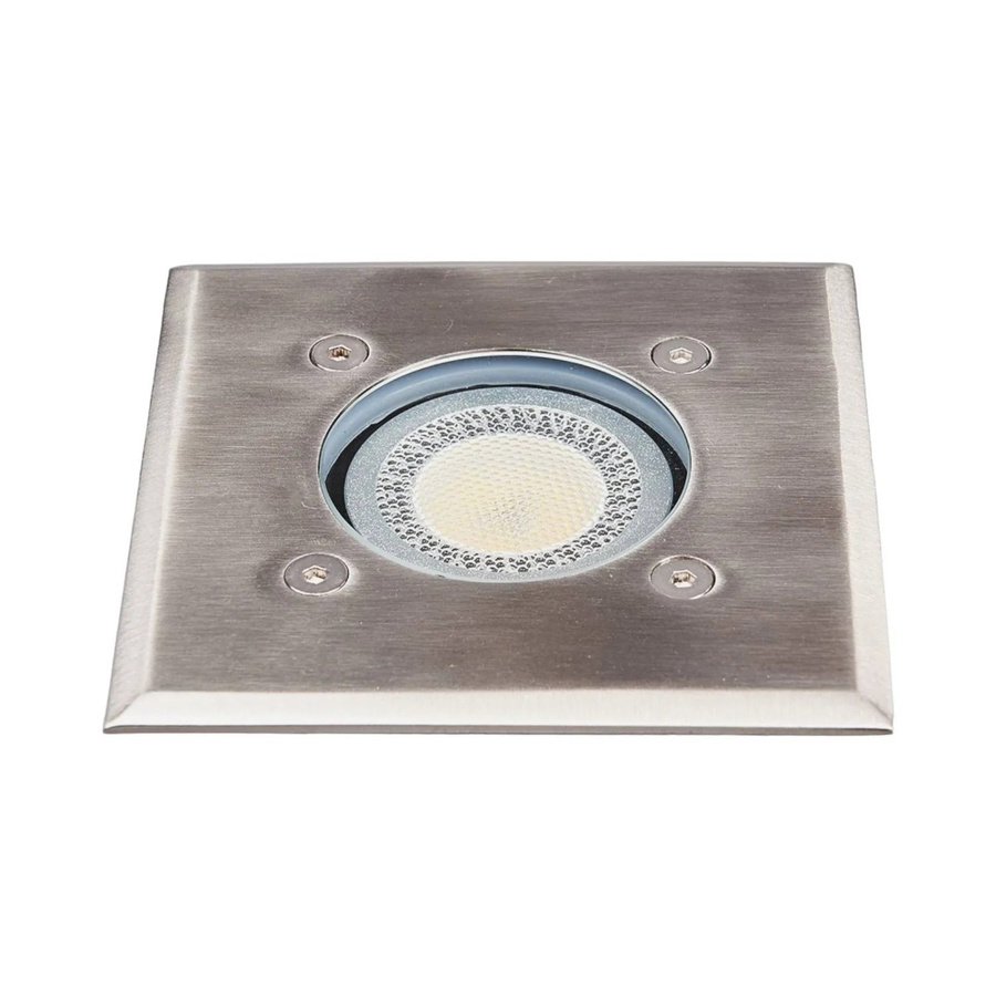 Lindby Bodeneinbaustrahler Insa 9977025, 1-flammiger LED-Einbaustrahler aus Edelstahl in Alu-grau, IP67 wasserdicht für den Außenbereich, GU10 Fassung - Bild 2