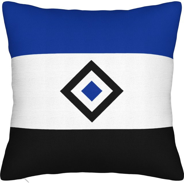 JMG Clothing HSV Hamburger Sportverein Quadratischer Kissenbezug aus Polyester, Blau, B/T/H: 45 x 45 x 45 cm - Bild 1