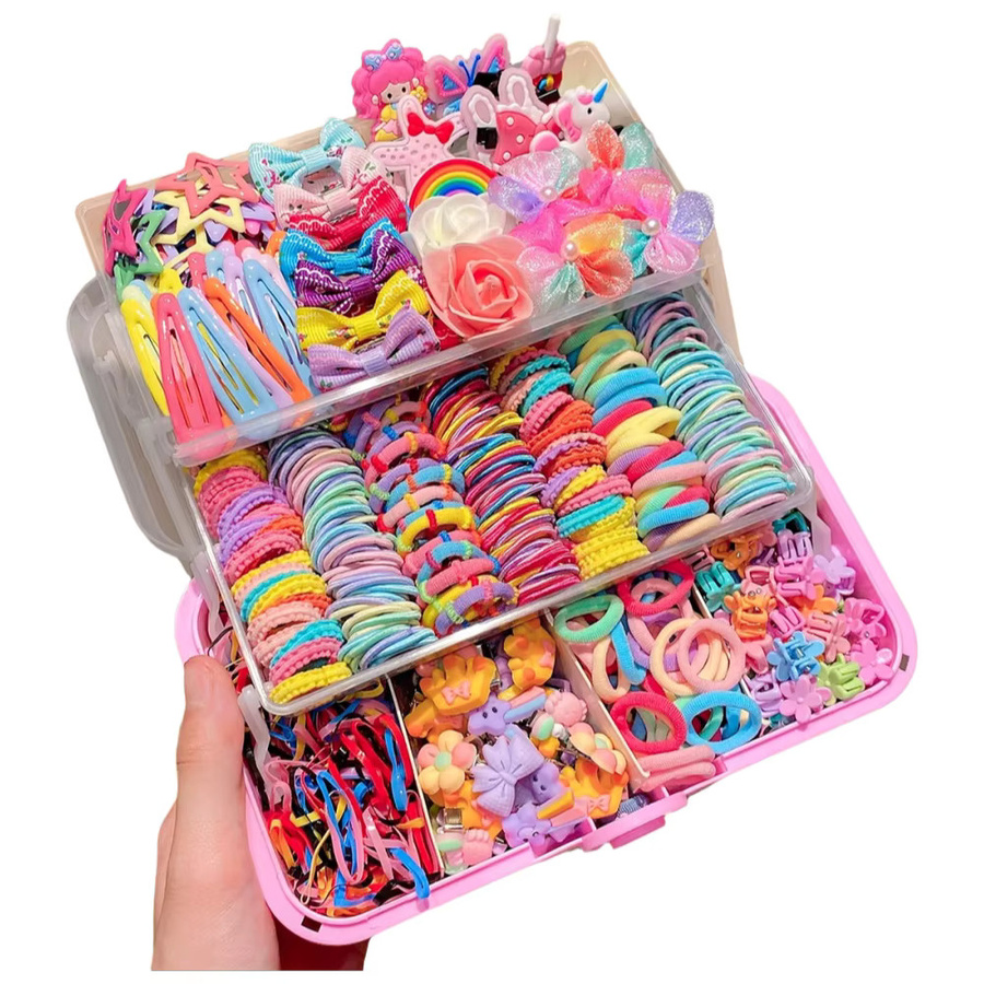Haarschmuck-Set, Schmetterling, Haarspangen, Krawatten, elastische Bänder, Kinder - Bild 4
