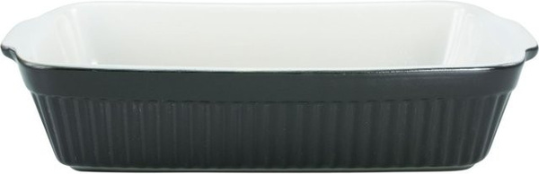 CreaTable Classic Auflaufform aus Steinzeug, rechteckig, mehrfarbig (Schwarz & Weiß), Fassungsvermögen: 2500 ml, B/T/H: 20 x 34 x 7,5 cm