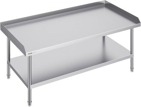 VEVOR Arbeitstisch aus Edelstahl mit 3-seitigem Spritzschutz, silber, B/T/H: 152,4 x 76,2 x 66,0 cm - Bild 1