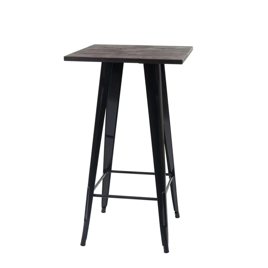 MCW Stehtisch A73 im Industriedesign mit Holz-Tischplatte, Schwarz, H: 107 cm, B: 60 cm, T: 60 cm - Bild 2