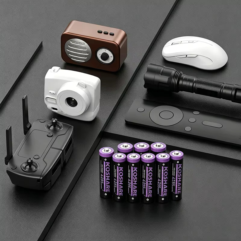 KOSHARE AA und AAA wiederaufladbare Li-Ionen-Batterien 1,5V mit geringer Selbstentladung für elektrische Spielzeuge, medizinische Geräte und Kameras in Lila - Bild 4
