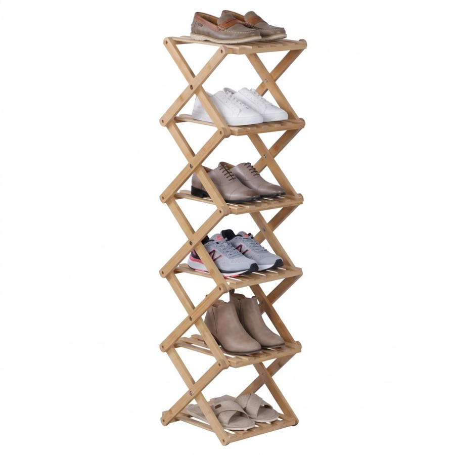 Klappbares Schuhregal aus Bambus von Relaxdays in Natur, B/T/H: 105 x 28 x 28 cm - Bild 2