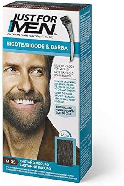 Just For Men Bart- und Schnurrbartfarbe, Dunkelbraun, Gel, 15 ml - Bild 1