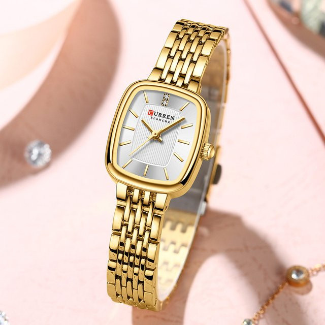 CURREN Armbanduhr Edelstahl, Analoguhr, Datum, Weiß, Damen - Bild 1