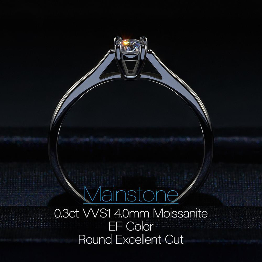 Ring 925 Silber, Moissanit, Damen - Bild 3