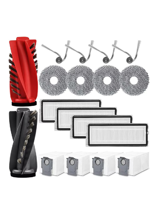 Roborock Ersatzteil-Set für Qrevo Curv, Qrevo Edge und Qrevo Curve mit Hauptwalze, Seitenbürsten, Hepa-Filtern und Staubbeuteln in Blau und Multicolour - Bild 2