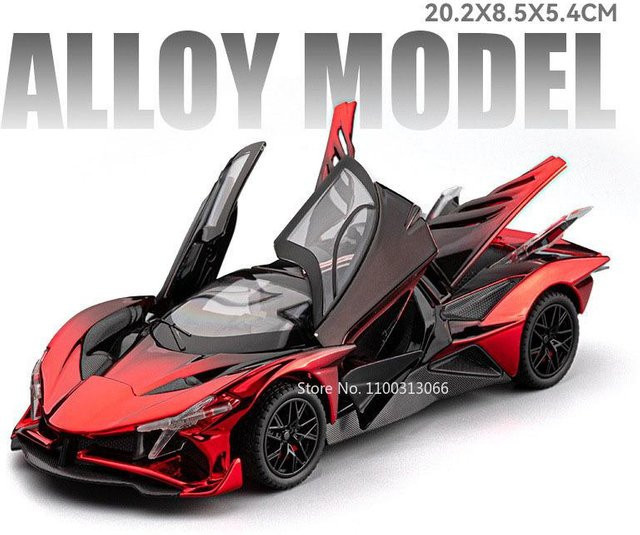 Linyi toy car Apollo Evo Atlantic, Sportwagenmodell, 1:24, Rückziehfunktion, ab 14 Jahren - Bild 1