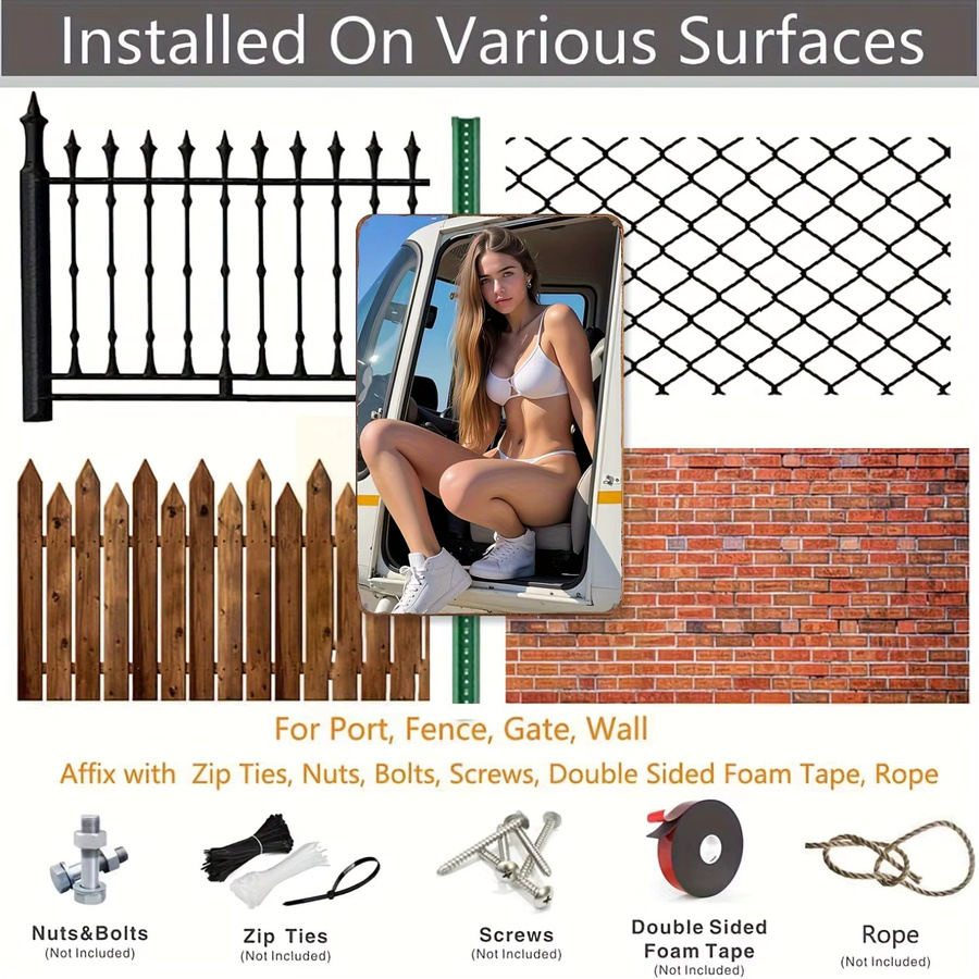 HELLOYOUNG Vintage-Aluminium-Metallschild Blonde Schönheit in Weiß als Wandkunst im Retro-Design - Bild 5