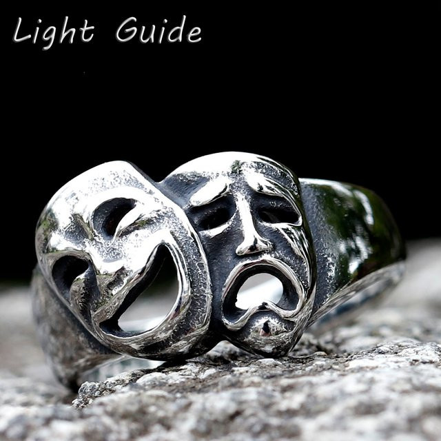 Ring Cry and Smile, Edelstahl, Silber, Unisex - Bild 1