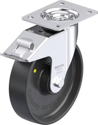 Blickle Stahlblech-Lenkrolle LE-PP 200K-FI-EL in Schwarz-Grau mit Rad-Durchmesser 200 mm und einer Tragfähigkeit von 300 kg - Bild 1