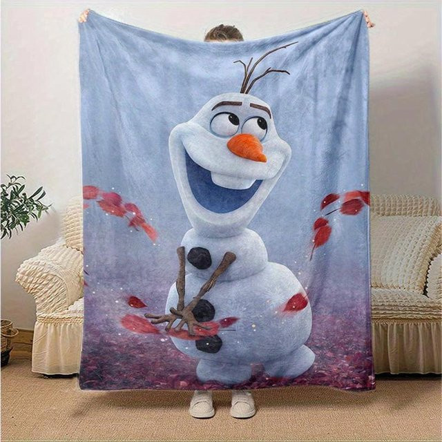 Disney Die Eiskönigin II Olaf Schneemann Flanell Überwurf Decke, Blau, B/T: 130 x 150 cm - Bild 1