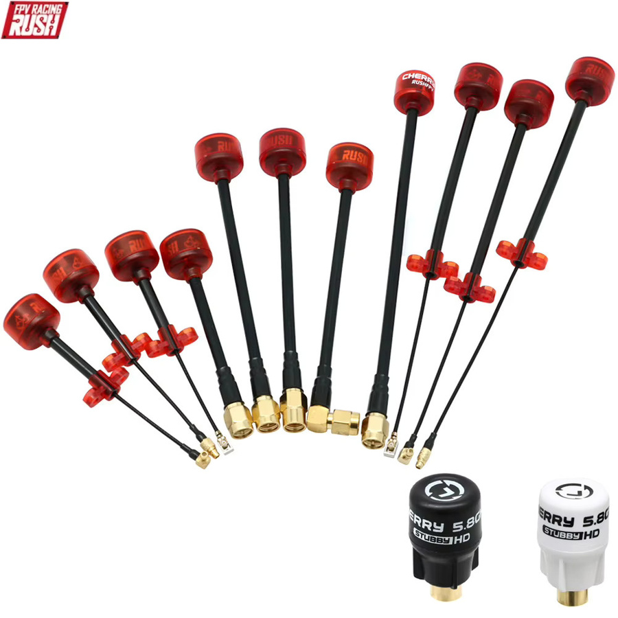 Rush Cherry FPV 5.8G Stubby Antenne mit SMA MMCX UFL IPEX Anschluss für Renndrohnen-Brillen in Rot - Bild 2