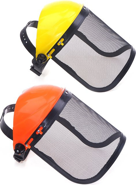 Schutzhelm mit Vollgesichts-Mesh-Schutzmaske für Gartenmäher und Forstschutz, Mehrfarbig - Bild 1