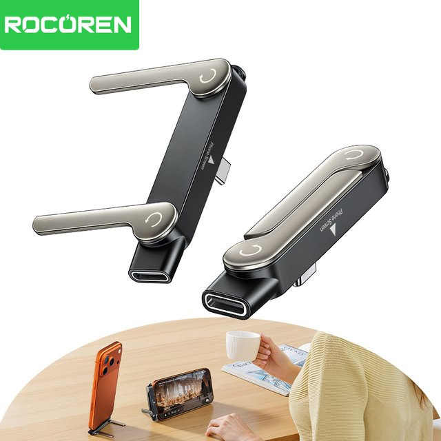 Rocoren 3-in-1 USB-C OTG Adapter 240W PD3.1 USB Hub in Schwarz für iPhone 15-17, MacBook und Samsung - Bild 1