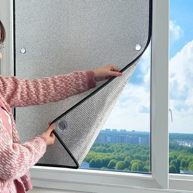 Magnetischer Sonnenschutz aus Aluminiumfolie von Chocolate Home in Schwarz für Fenster und Wintergärten, B: 70 cm, H: 100 cm - Bild 1