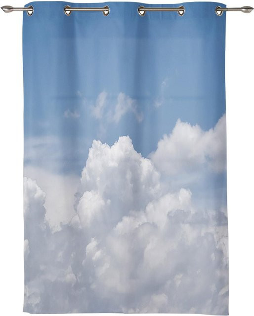 Super Six Himmel Wolken Vorhang in Weiß, semi-transparent, Breite: 135 cm, Höhe: 60 cm - Bild 1