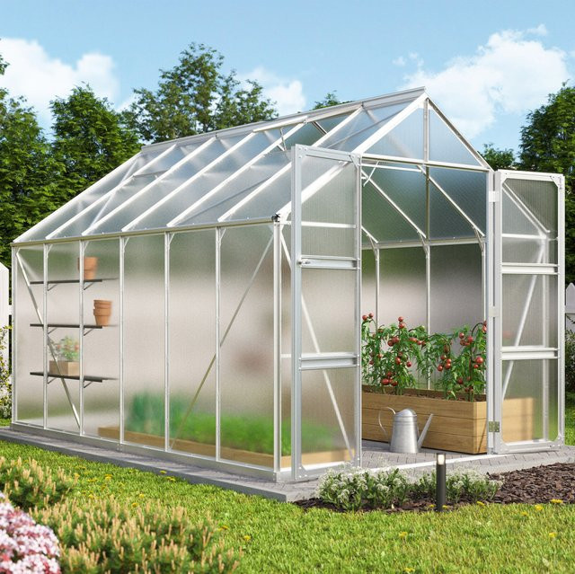 Vitavia Gewächshaus Domus 9900 aus Aluminium in Silber mit Polycarbonat-Verglasung und 9,9 m² Anbaufläche - Bild 1