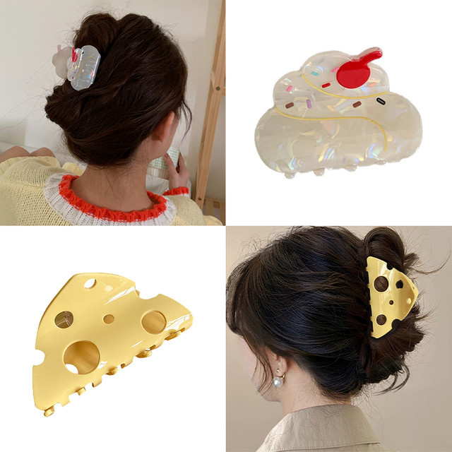 Haar Clip Creme Kuchen Gelb Käse, Damen - Bild 1