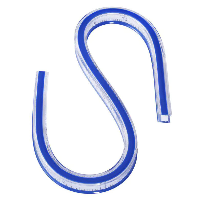 Flexibles Kurvenlineal aus Kunststoff in Blau für das Nähen, Länge: 30 cm - Bild 2
