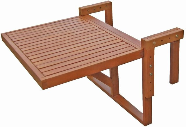 DELUKE Balkontisch PADUA aus Eukalyptusholz in Natur Braun, Klapptisch für Garten, Terrasse und Veranda, B/T/H: 65 x 64 x 52 cm - Bild 1