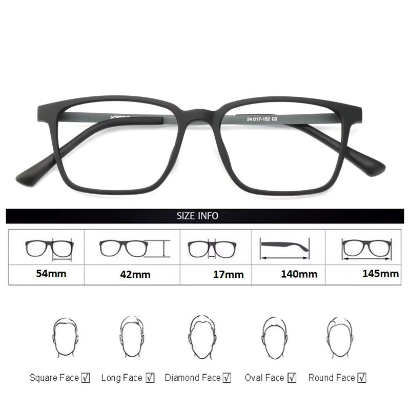 KJDCHD Korrektionsbrille, quadratisch, Titan, Vollrand, schwarz - Bild 2