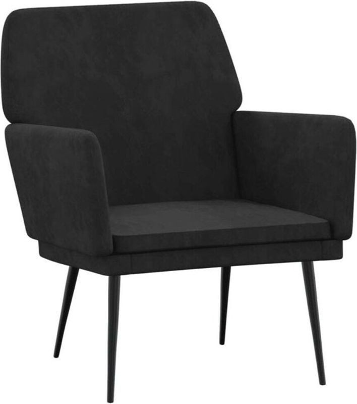 Modern Relaxsessel aus Samt und Metall von Vidaxl in Schwarz, B/T/H: 62 x 79 x 79 cm - Bild 1