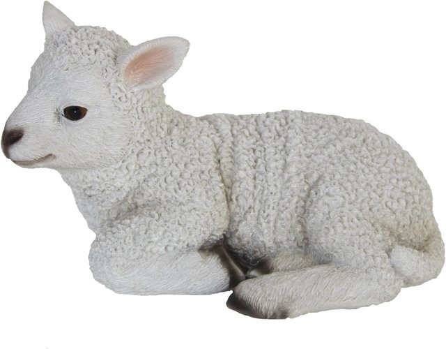 Deko Gartenfigur Lamm liegend von Sunny Garden in Weiß, Höhe: 18 cm - Bild 1