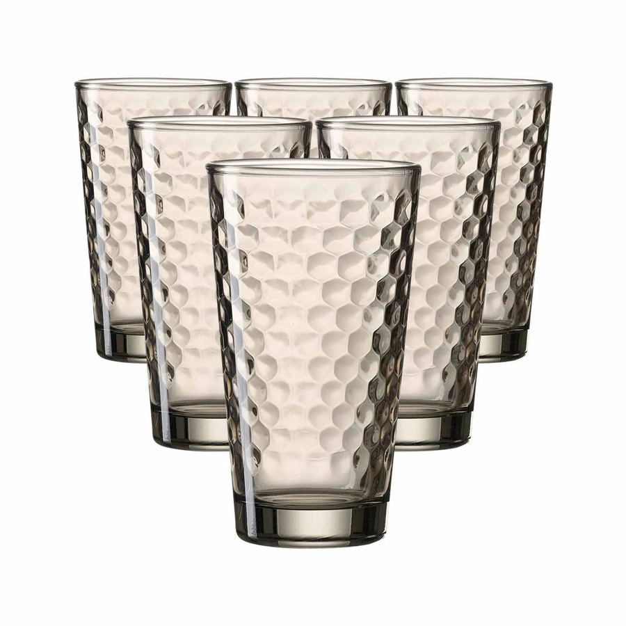 Ritzenhoff & Breker Favo Longdrinkgläser Tumbler aus Glas, Braun, 6er Set, 400 ml - Bild 2