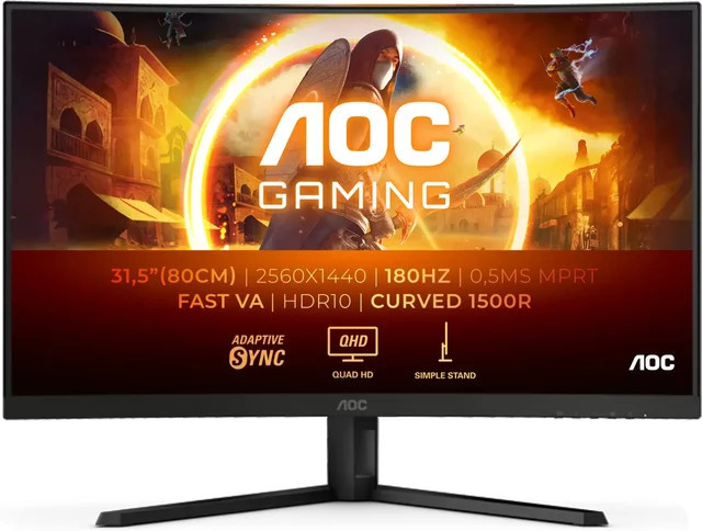 AOC CQ32G4VE Gaming Monitor 32 Zoll QHD Curved VA 180 Hz schwarz/grau - Bild 1