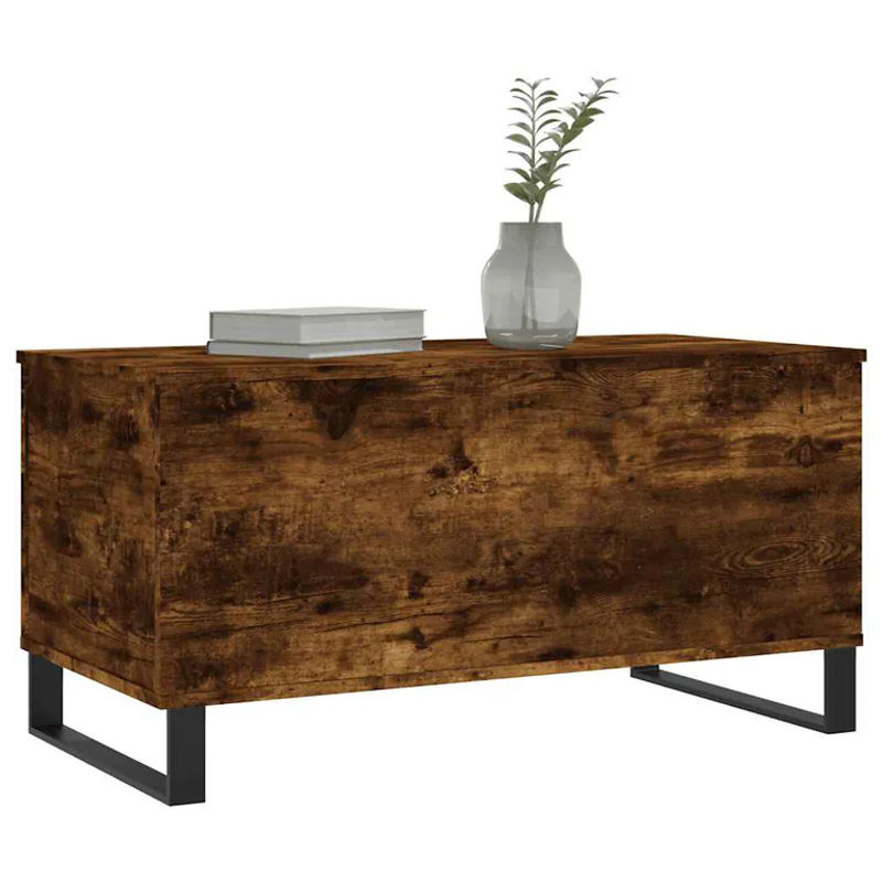 Vidaxl Couchtisch Modern in Geräuchertem Eichen-Design, Farbe Braun, B/T/H: 90 x 44,5 x 45 cm - Bild 5