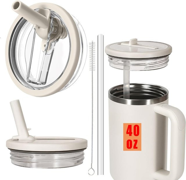 Kemorii Ersatzdeckel mit auslaufsicherem Flip Straw für 40oz Stanley Tumbler in Rot - Bild 1