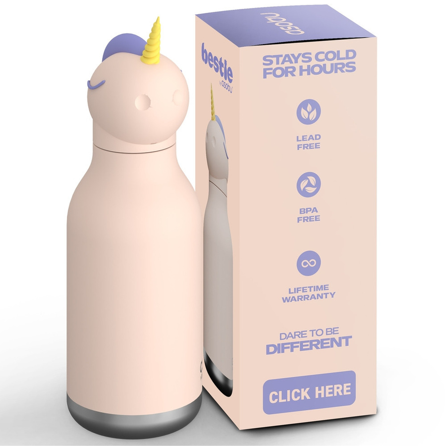 ASOBU Bestie Animal Trinkflasche Einhorn in Pink, 0,76 l - Bild 1
