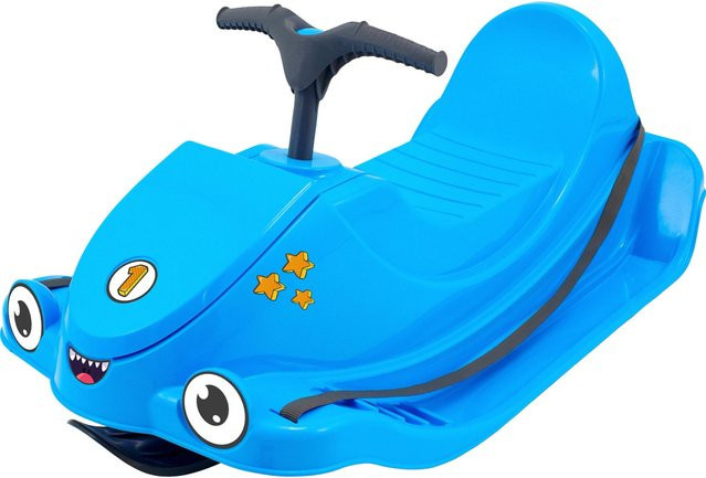 KHW Snow Quad Schlitten mit Lenker und Stickerbogen Iceblue - Bild 1
