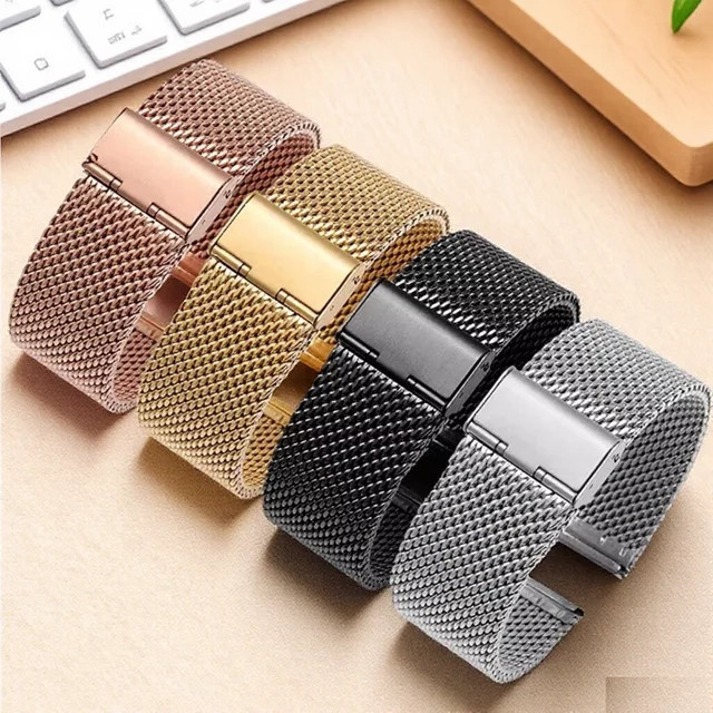 TINUORA Uhrenarmband Milanaise, Edelstahl, Silber, Unisex - Bild 1