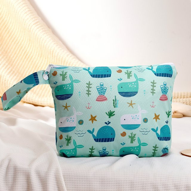Elinfant Nass-Trockenbeutel Wickeltasche mit Griff und Reißverschluss als Einzeltasche - Bild 1
