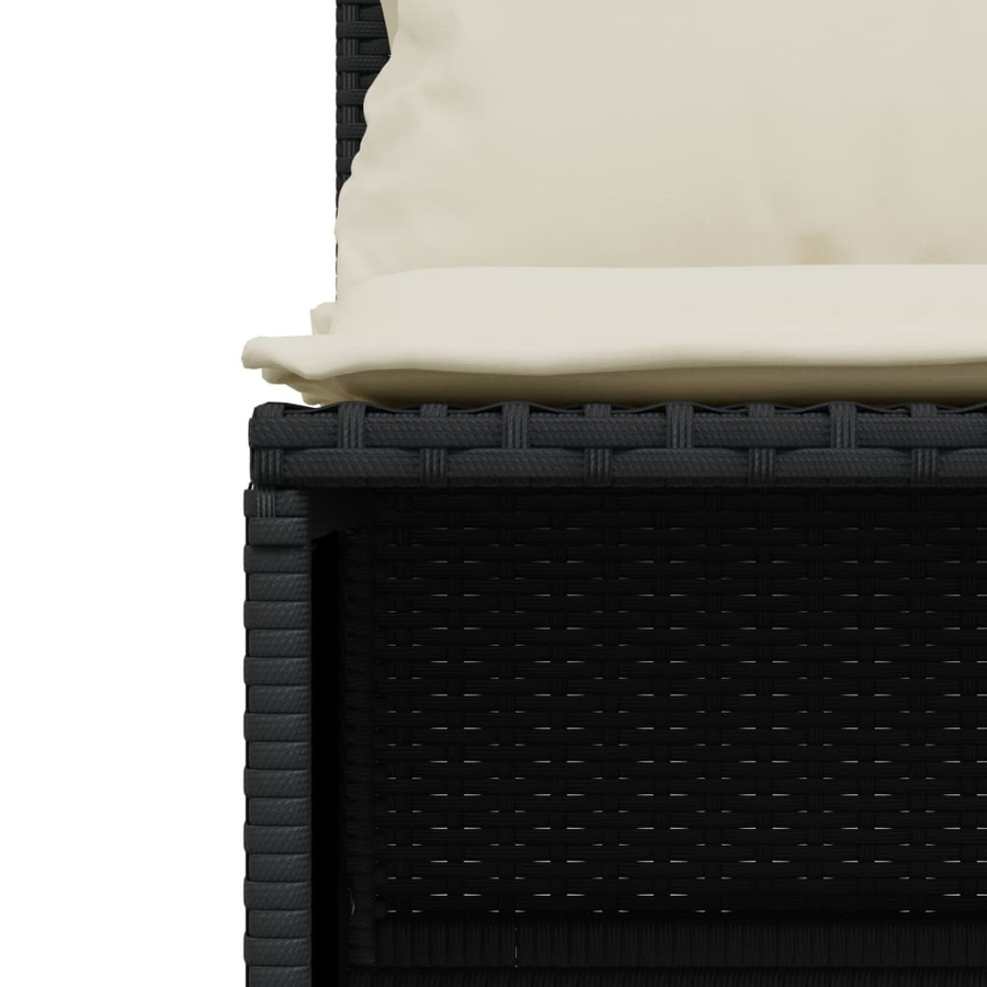 vidaXL 4-teilige Garten-Sitzgruppe aus Polyrattan mit Kissen in Schwarz - Bild 5
