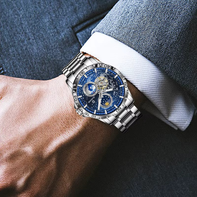 GLENAW Armbanduhr, Automatik, Edelstahl, Blau, Herren - Bild 3