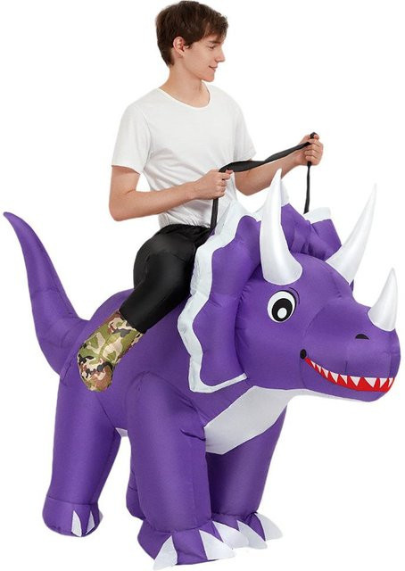 Aufblasbares Triceratops-Kostüm Ride Purple, für Erwachsene, violett - Bild 1