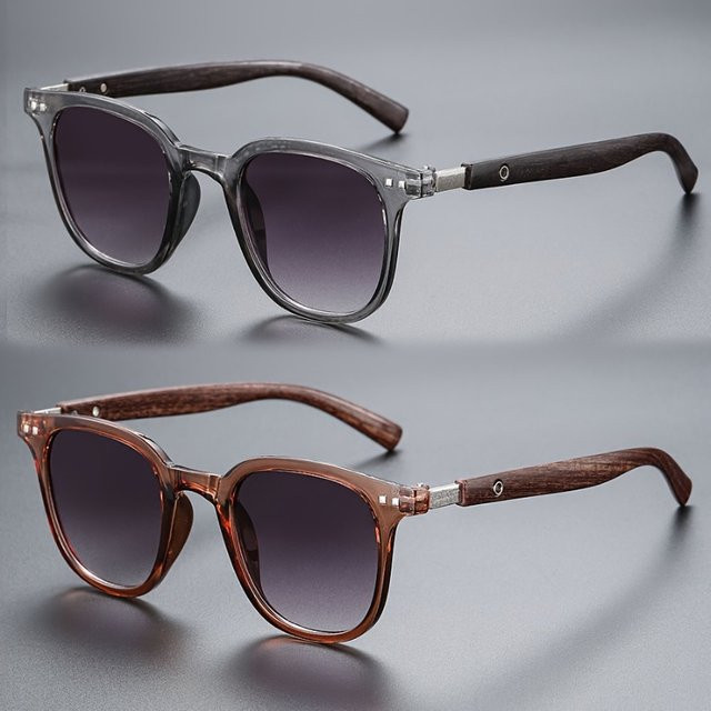 BMAD Herrenbrille, Vollrand, rechteckig, Holz, Reisnagel-Design - Bild 1