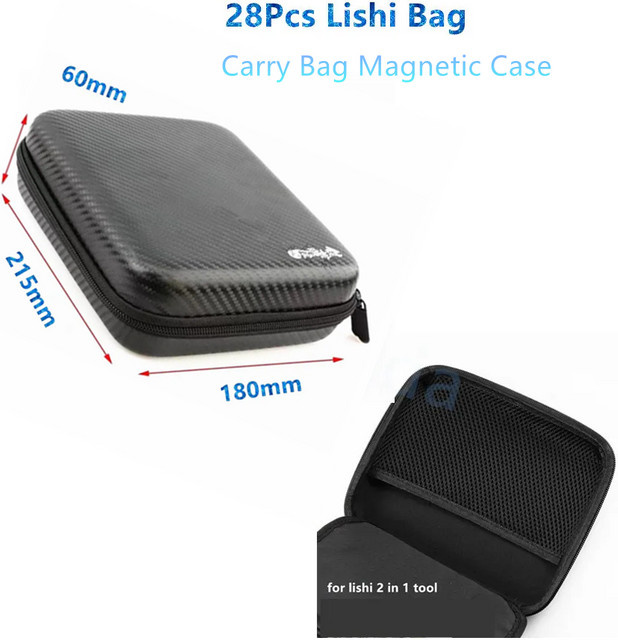 Wilongda Magnetische Lishi Werkzeugtasche in Schwarz für 28 Lishi Werkzeuge und 2 in 1 Werkzeuge, B/T/H: 28,0 x 21,5 x 18,0 cm - Bild 1